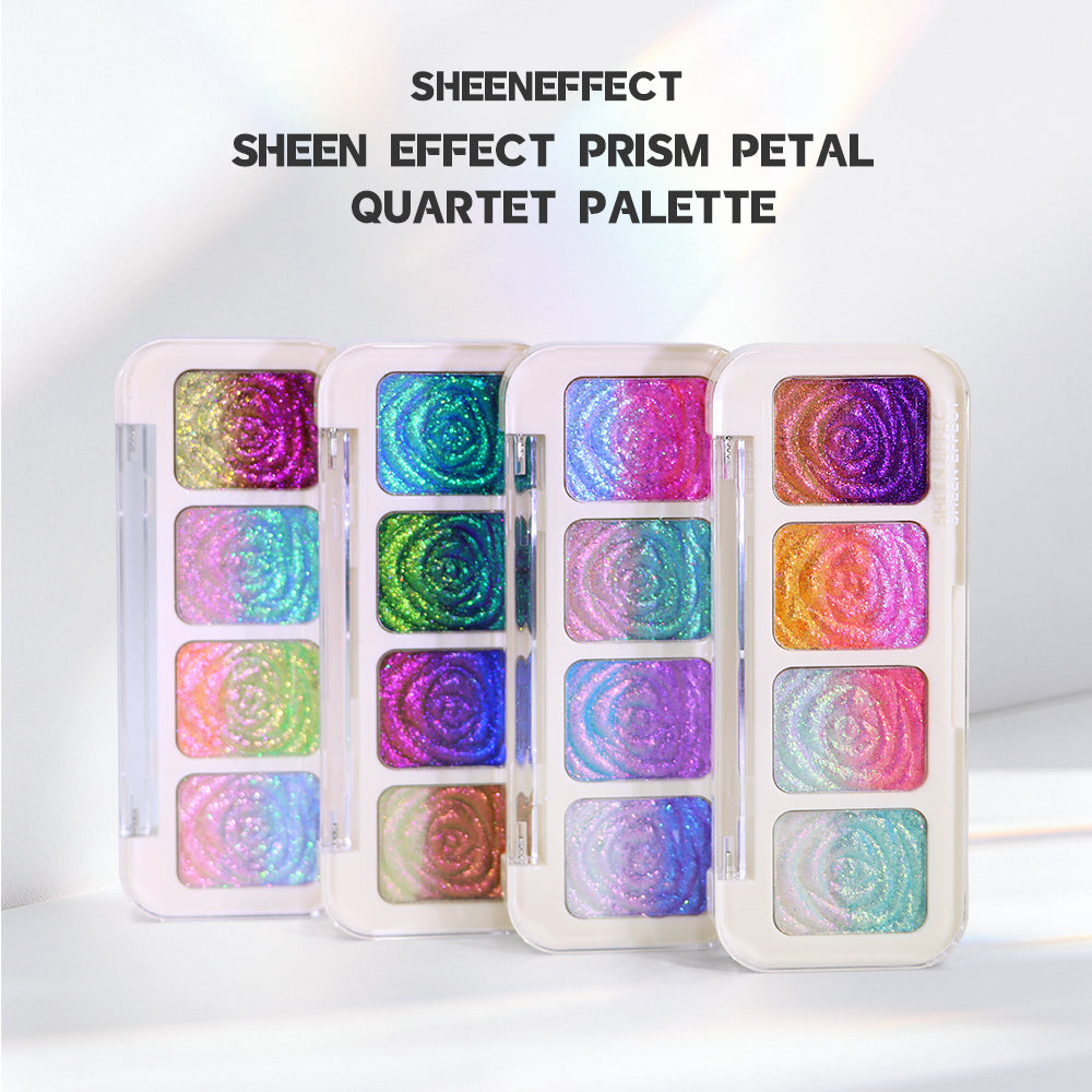 SHEEN EFFECT Multi-Chrome Chameleon Shift Eyeshadow Palette Duochrome Metallic Glitter Eye Makeup