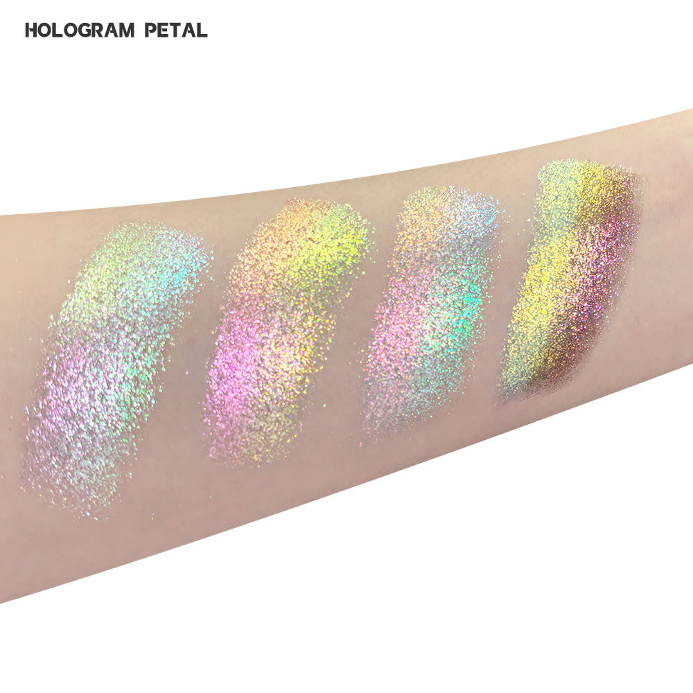 SHEEN EFFECT Multi-Chrome Chameleon Shift Eyeshadow Palette Duochrome Metallic Glitter Eye Makeup