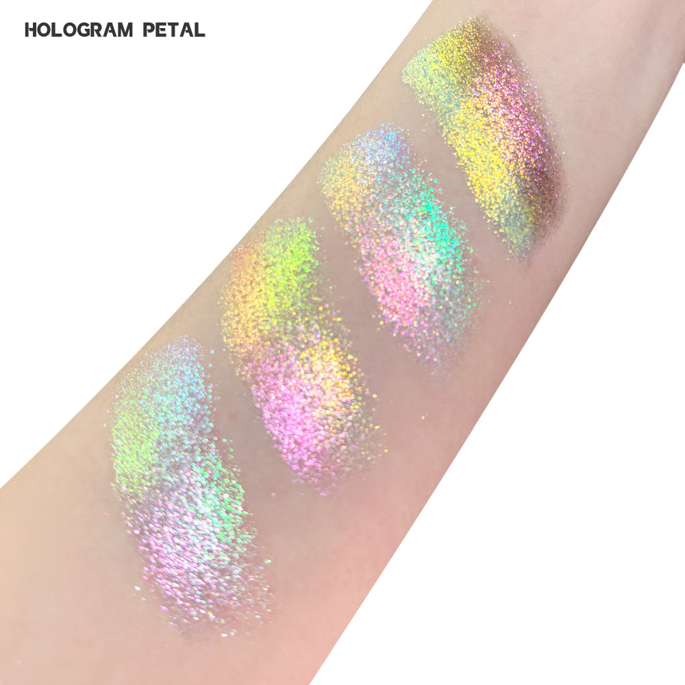 SHEEN EFFECT Multi-Chrome Chameleon Shift Eyeshadow Palette Duochrome Metallic Glitter Eye Makeup