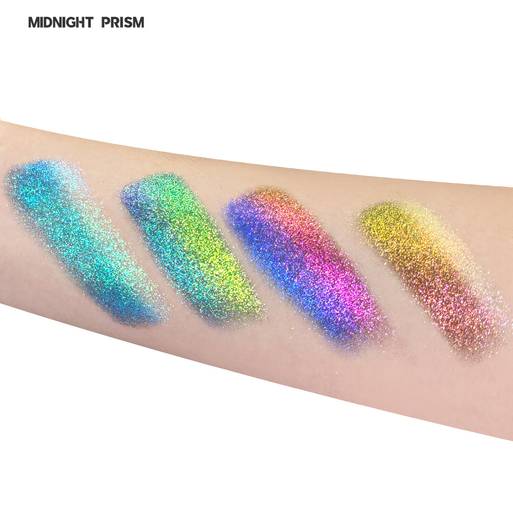 SHEEN EFFECT Multi-Chrome Chameleon Shift Eyeshadow Palette Duochrome Metallic Glitter Eye Makeup