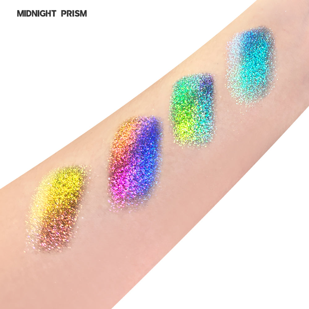 SHEEN EFFECT Multi-Chrome Chameleon Shift Eyeshadow Palette Duochrome Metallic Glitter Eye Makeup