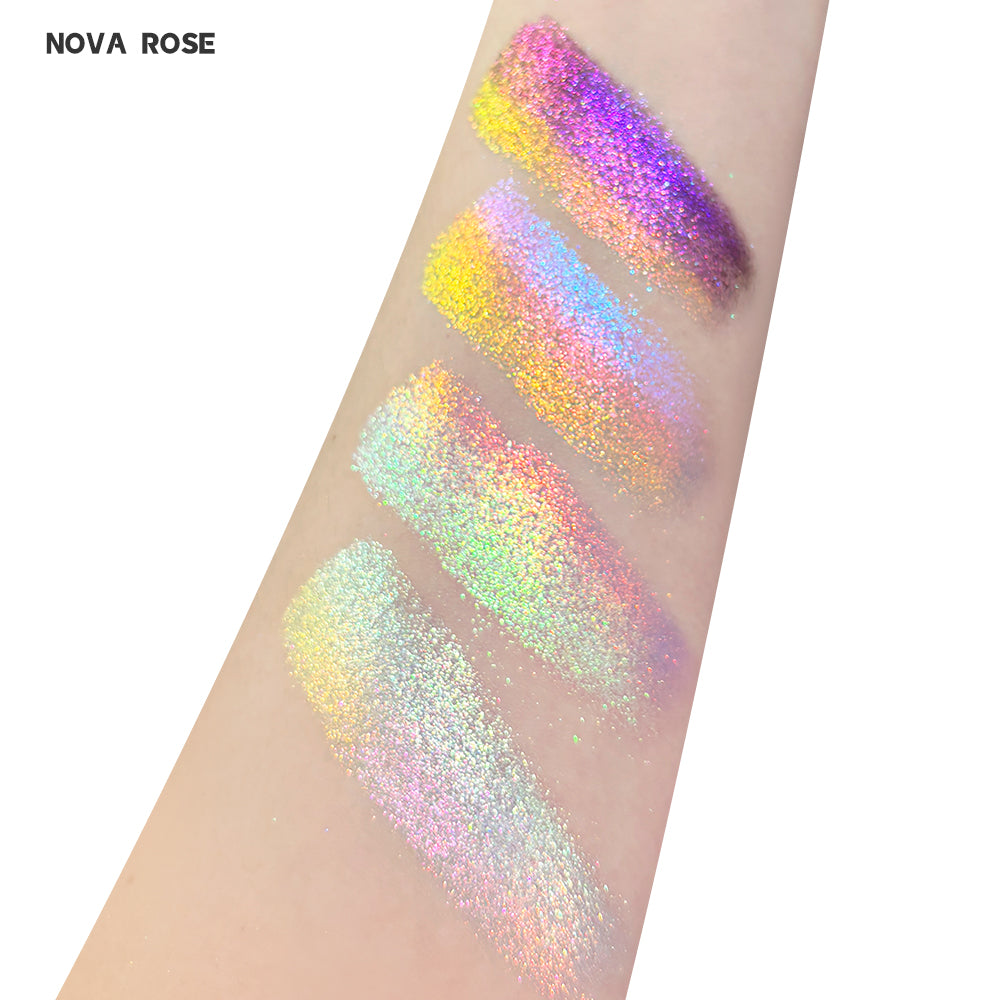 SHEEN EFFECT Multi-Chrome Chameleon Shift Eyeshadow Palette Duochrome Metallic Glitter Eye Makeup