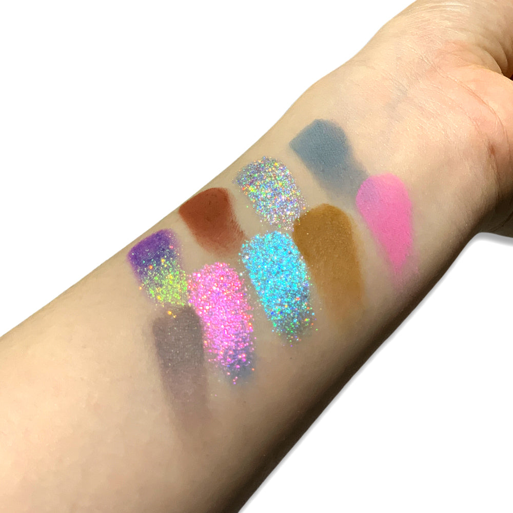 SheenEffect × Nicole Collaboration 9-Color Travel Eyeshadow Palette — Featuring Metallic Sparkle & Matte Finishes for Multi-Purpose Use (Eye Shadow, Contour & Base)