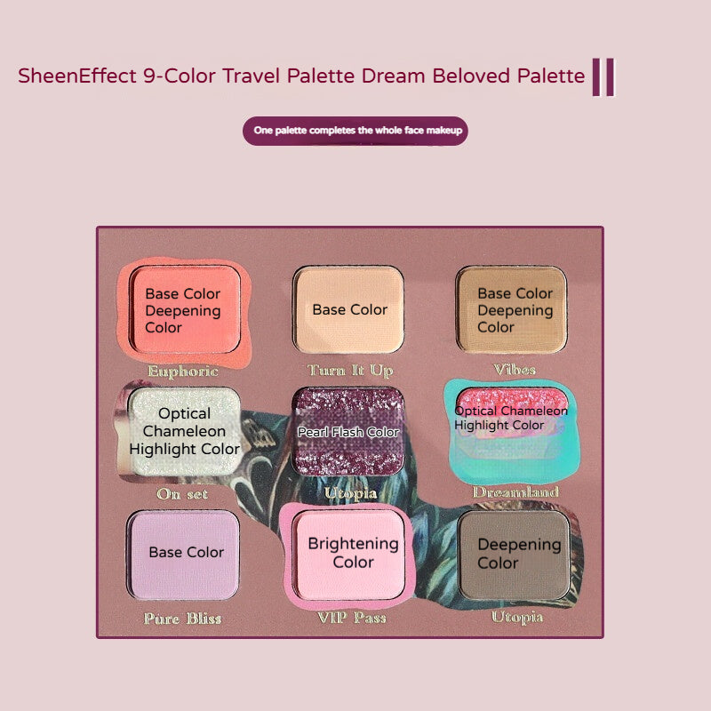 SheenEffect SheenEffect Nine-Color Travel Palette(Eye Shadow, Contour & Base)