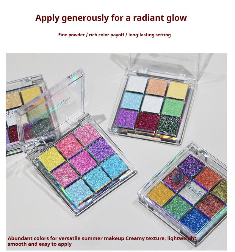 SheenEffect Most Popular Chameleon Eye Shadow Palette Flash Color Sequins Daily Makeup Fine Super Flash Color Makeup Eyeshadow Palette
