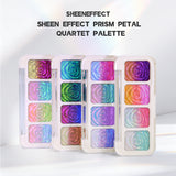 SHEEN EFFECT Multi-Chrome Chameleon Shift Eyeshadow Palette Duochrome Metallic Glitter Eye Makeup
