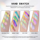 SHEEN EFFECT Multi-Chrome Chameleon Shift Eyeshadow Palette Duochrome Metallic Glitter Eye Makeup