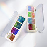 SHEEN EFFECT Multi-Chrome Chameleon Shift Eyeshadow Palette Duochrome Metallic Glitter Eye Makeup