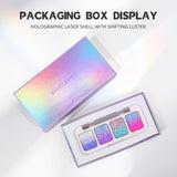 SHEEN EFFECT Multi-Chrome Chameleon Shift Eyeshadow Palette Duochrome Metallic Glitter Eye Makeup