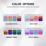 SHEEN EFFECT Multi-Chrome Chameleon Shift Eyeshadow Palette Duochrome Metallic Glitter Eye Makeup