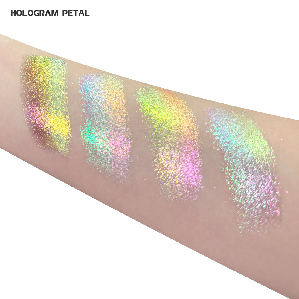 SHEEN EFFECT Multi-Chrome Chameleon Shift Eyeshadow Palette Duochrome Metallic Glitter Eye Makeup