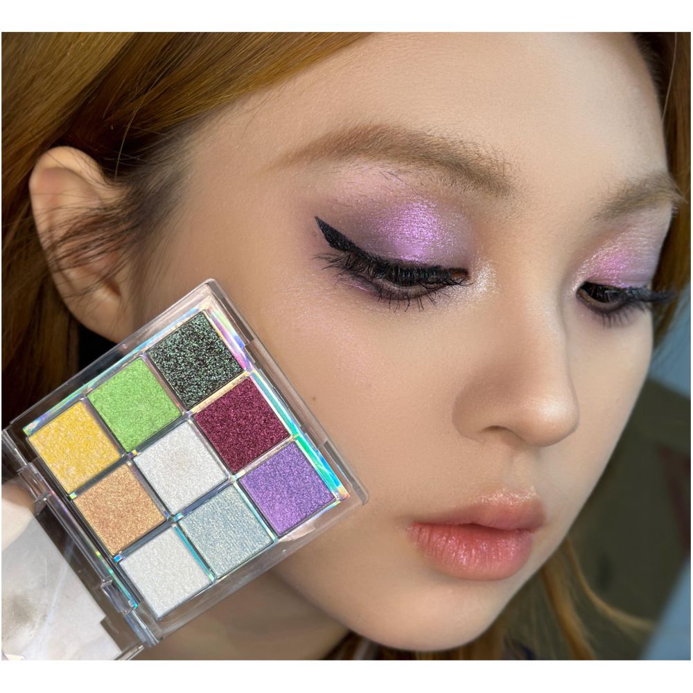 Sunfeld Ice Chameleon Jiugongge eye shadow Plate Flash Color Sequins Daily Light Makeup Fine Super Flash Color Makeup image 4