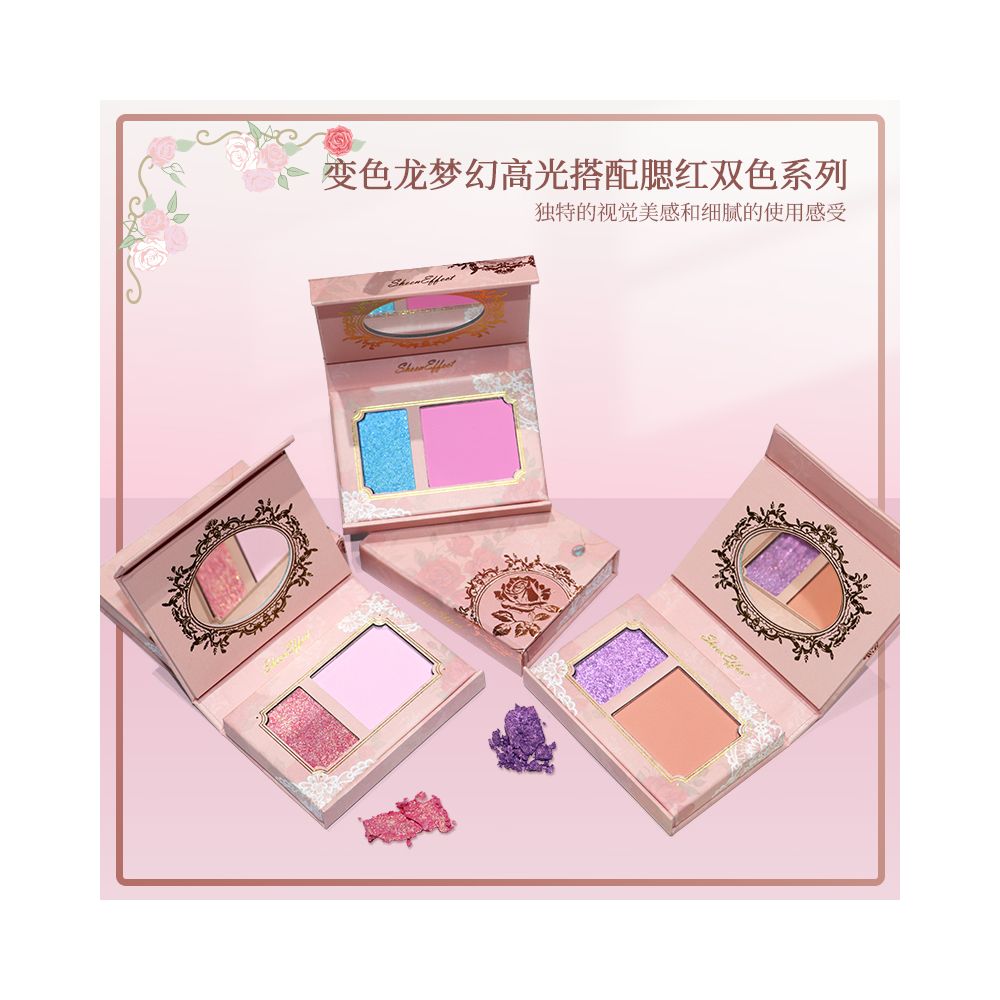 Sunfit Chameleon Two color Blush Highlighter Contouring Three in One Daily Light Makeup Atmosphere Brightening Modification image 2