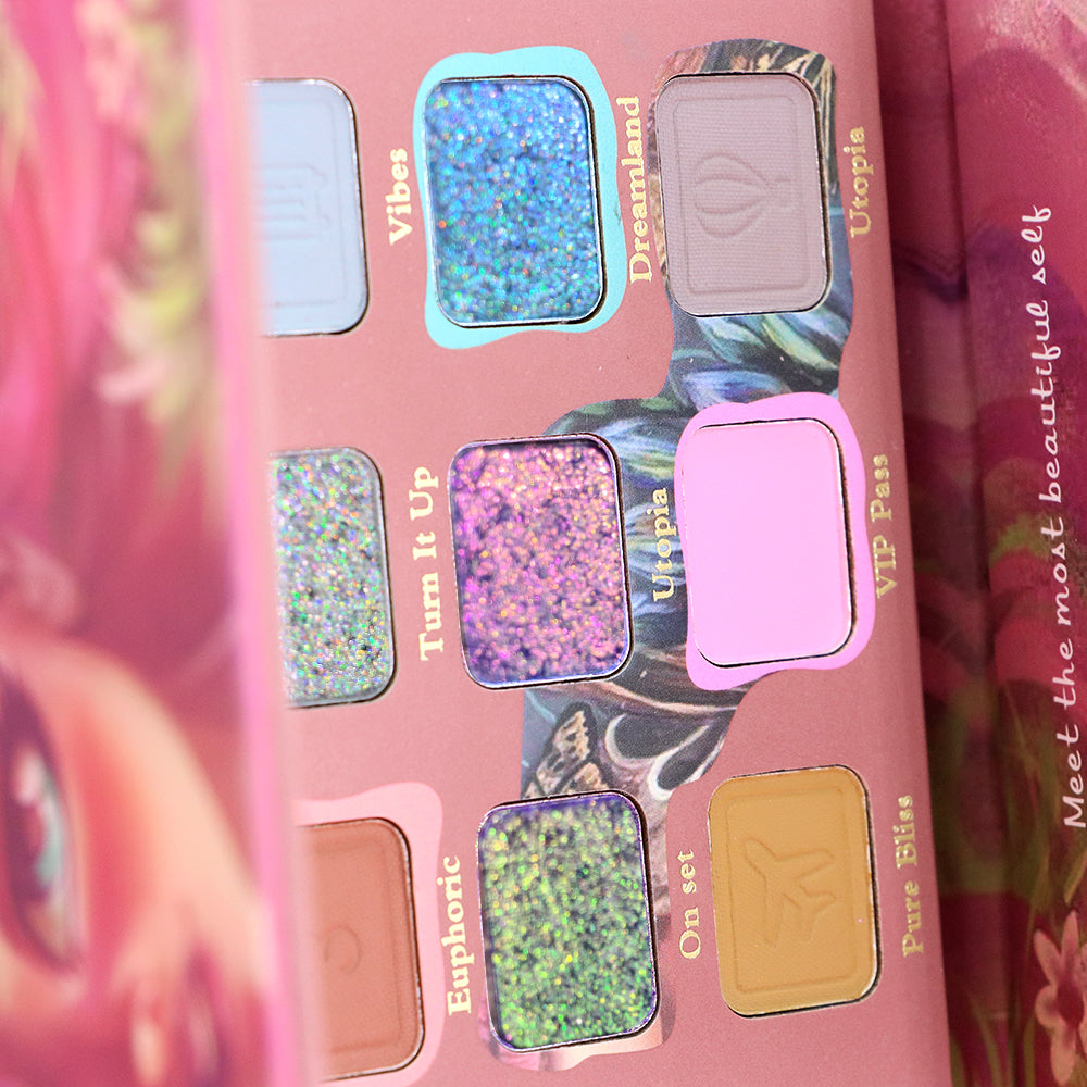 SheenEffect × Nicole Collaboration 9-Color Travel Eyeshadow Palette — Featuring Metallic Sparkle & Matte Finishes for Multi-Purpose Use (Eye Shadow, Contour & Base)