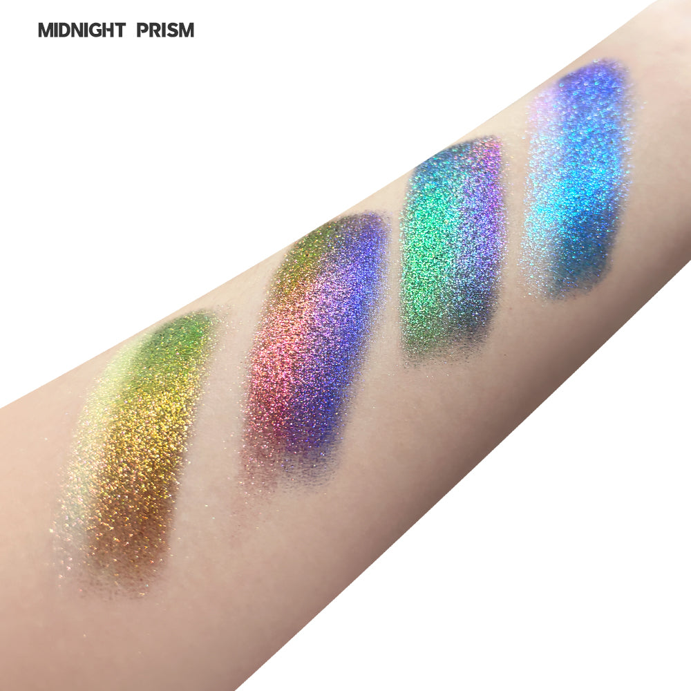 SHEEN EFFECT Multi-Chrome Chameleon Shift Eyeshadow Palette Duochrome Metallic Glitter Eye Makeup