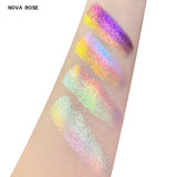 SHEEN EFFECT Multi-Chrome Chameleon Shift Eyeshadow Palette Duochrome Metallic Glitter Eye Makeup