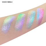 SHEEN EFFECT Multi-Chrome Chameleon Shift Eyeshadow Palette Duochrome Metallic Glitter Eye Makeup