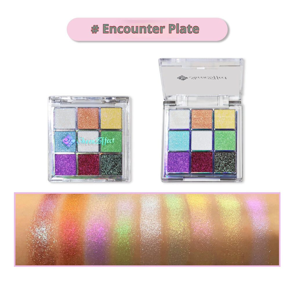 SheenEffect Most Popular Chameleon Eye Shadow Palette Flash Color Sequins Daily Makeup Fine Super Flash Color Makeup Eyeshadow Palette