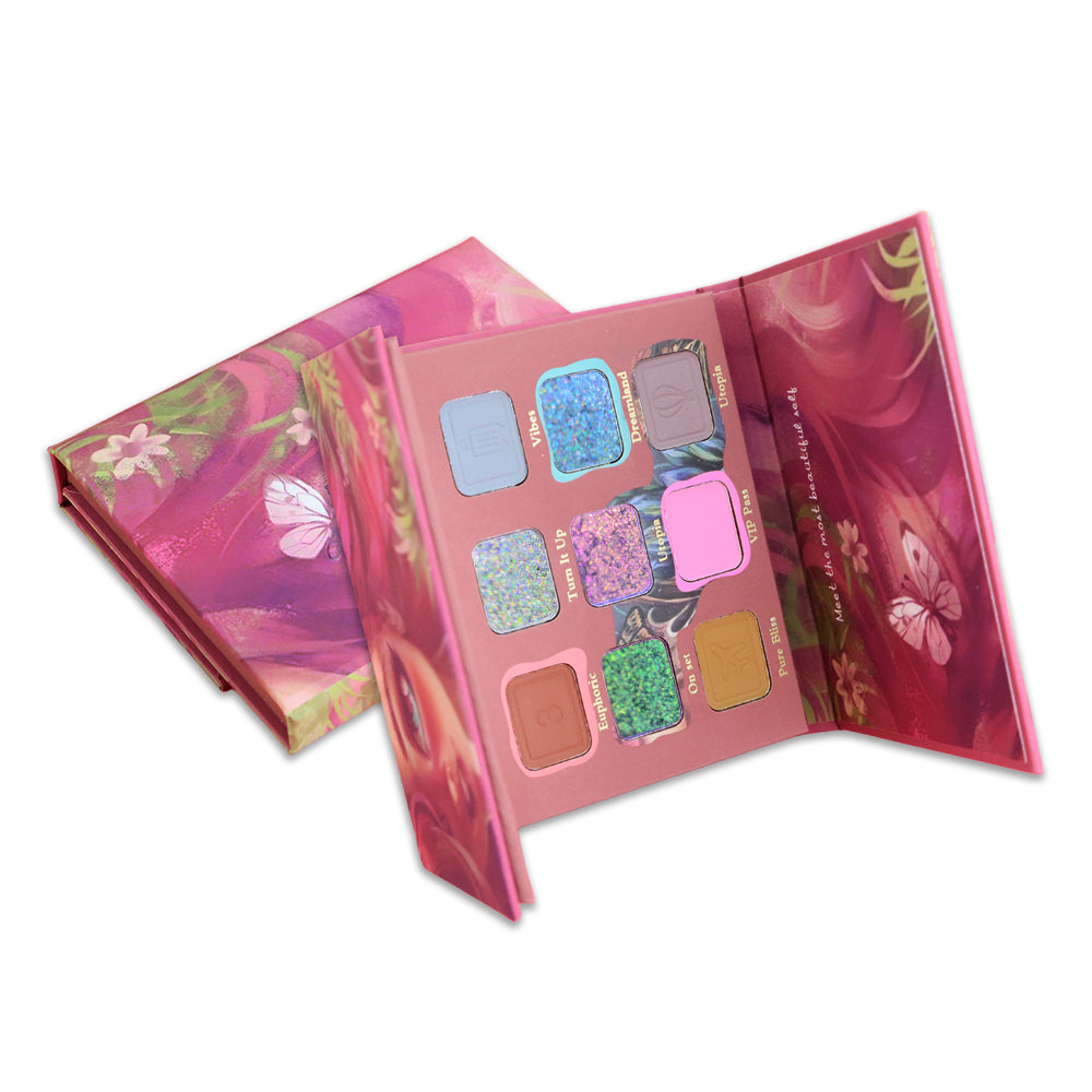 SheenEffect × Nicole Collaboration 9-Color Travel Eyeshadow Palette — Featuring Metallic Sparkle & Matte Finishes for Multi-Purpose Use (Eye Shadow, Contour & Base)