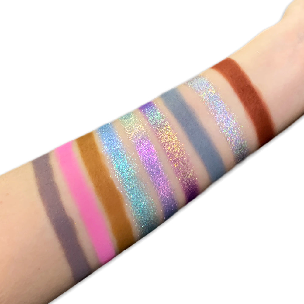 SheenEffect × Nicole Collaboration 9-Color Travel Eyeshadow Palette — Featuring Metallic Sparkle & Matte Finishes for Multi-Purpose Use (Eye Shadow, Contour & Base)