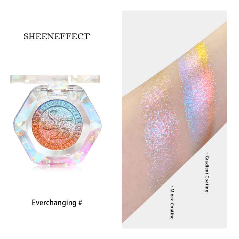 [Heavyweight New Product] Sheen Effect Chameleon Eyeshadow Palette, Single-Color Eyeshadow, 2-in-1 Blush & Highlighter