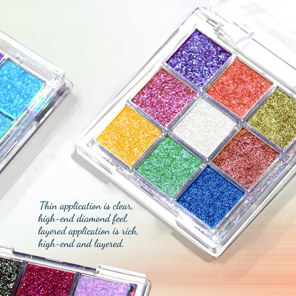 SheenEffect Most Popular Chameleon Eye Shadow Palette Flash Color Sequins Daily Makeup Fine Super Flash Color Makeup Eyeshadow Palette