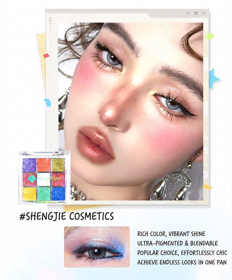 SheenEffect Most Popular Chameleon Eye Shadow Palette Flash Color Sequins Daily Makeup Fine Super Flash Color Makeup Eyeshadow Palette