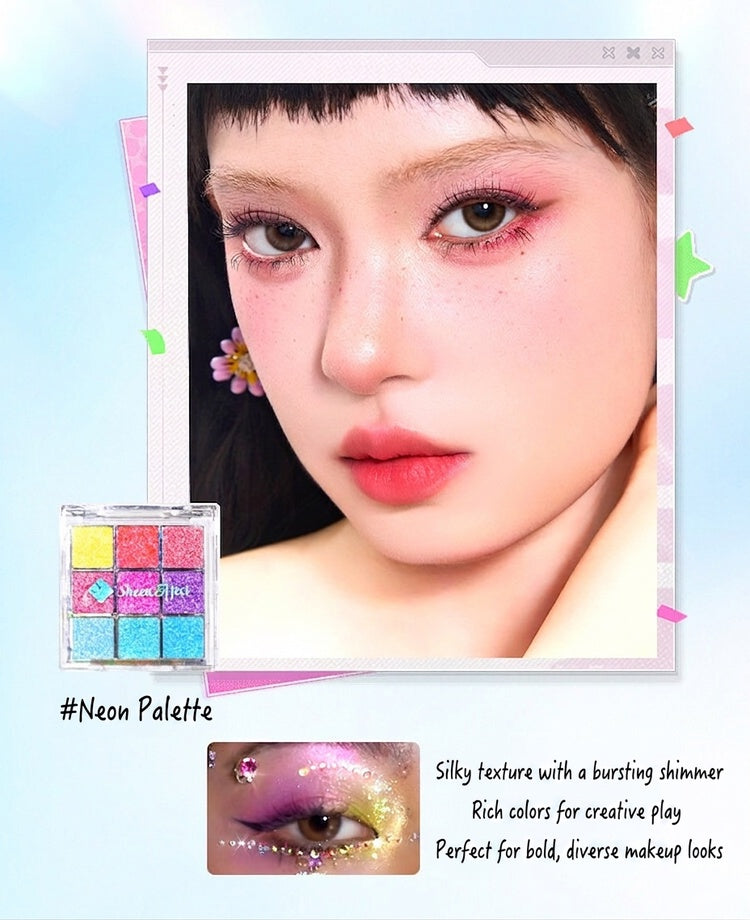 SheenEffect Most Popular Chameleon Eye Shadow Palette Flash Color Sequins Daily Makeup Fine Super Flash Color Makeup Eyeshadow Palette