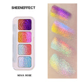 SHEEN EFFECT Multi-Chrome Chameleon Shift Eyeshadow Palette Duochrome Metallic Glitter Eye Makeup